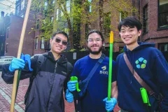 Beta Theta Pi Fraternity brothers Jordan Tean, Jean Paul Sanchez-Moreno with Jaden Lin