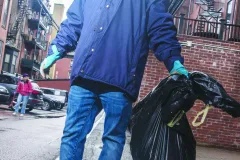 NABB Chair Serge Savard collects a hefty haul of debris from Alley 420