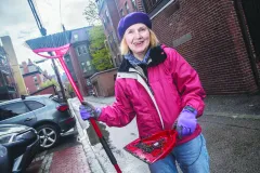 Tanya Z contributes to the cleanup in Alley 420.